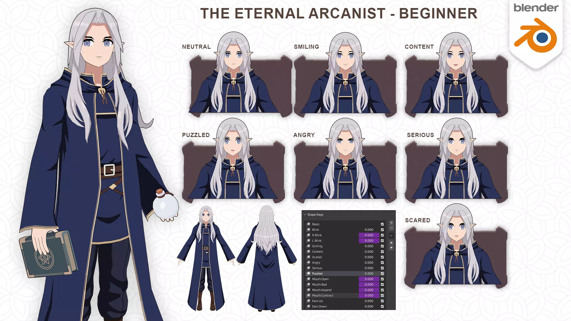 Anime Character - Beginner Mage Low-poly 3D model