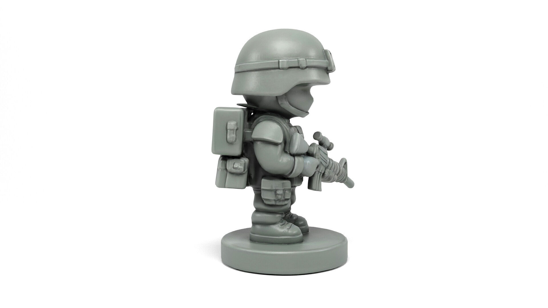Plastic mini soldier Low-poly 3D model_5