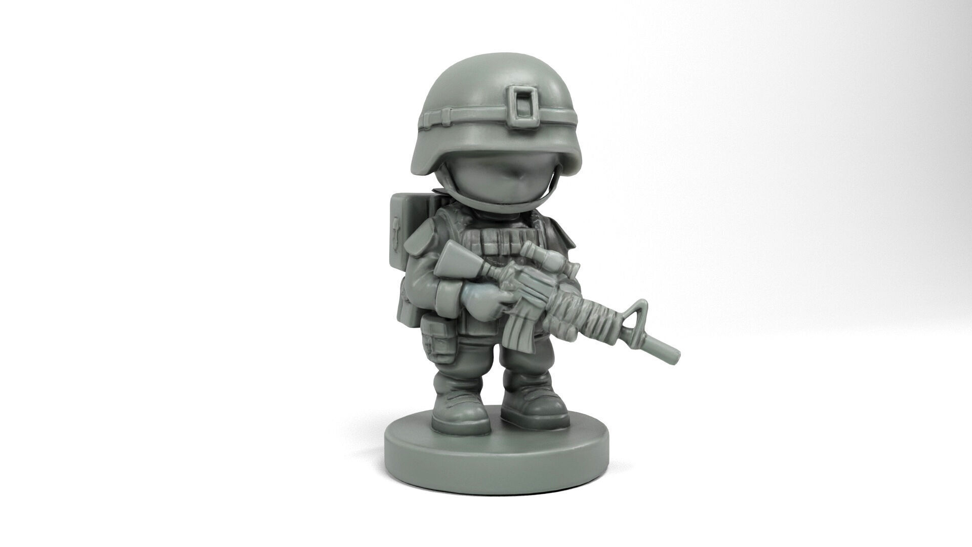 Plastic mini soldier Low-poly 3D model_1