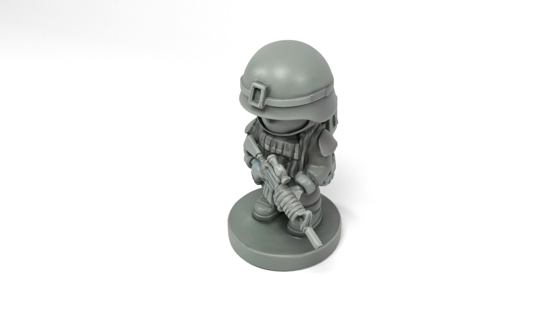 Plastic mini soldier Low-poly 3D model_4