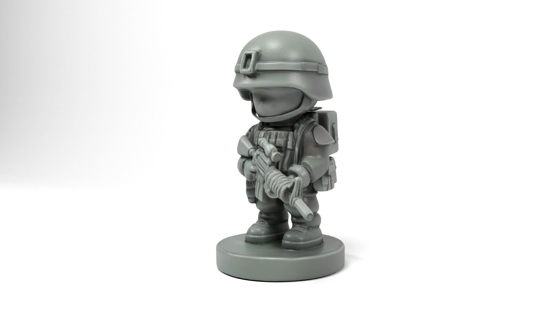 Plastic mini soldier Low-poly 3D model_2