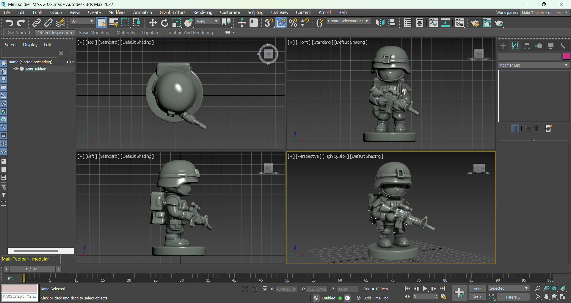 Plastic mini soldier Low-poly 3D model_8