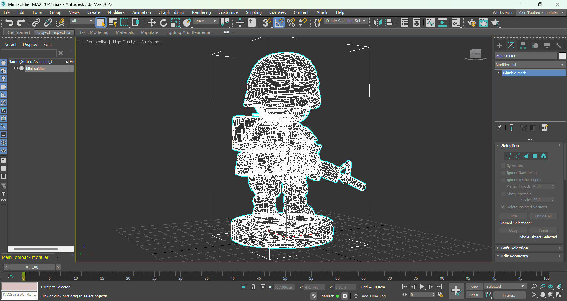 Plastic mini soldier Low-poly 3D model_10