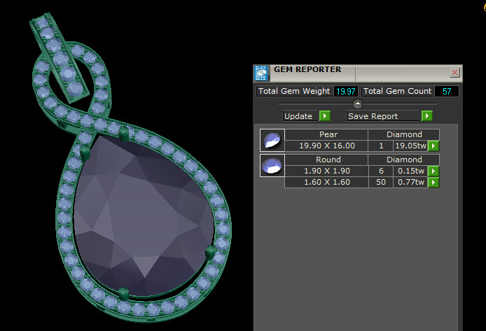Pearl and Diamond Pendant V2 3D print model_2