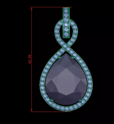 Pearl and Diamond Pendant V2 3D print model_0