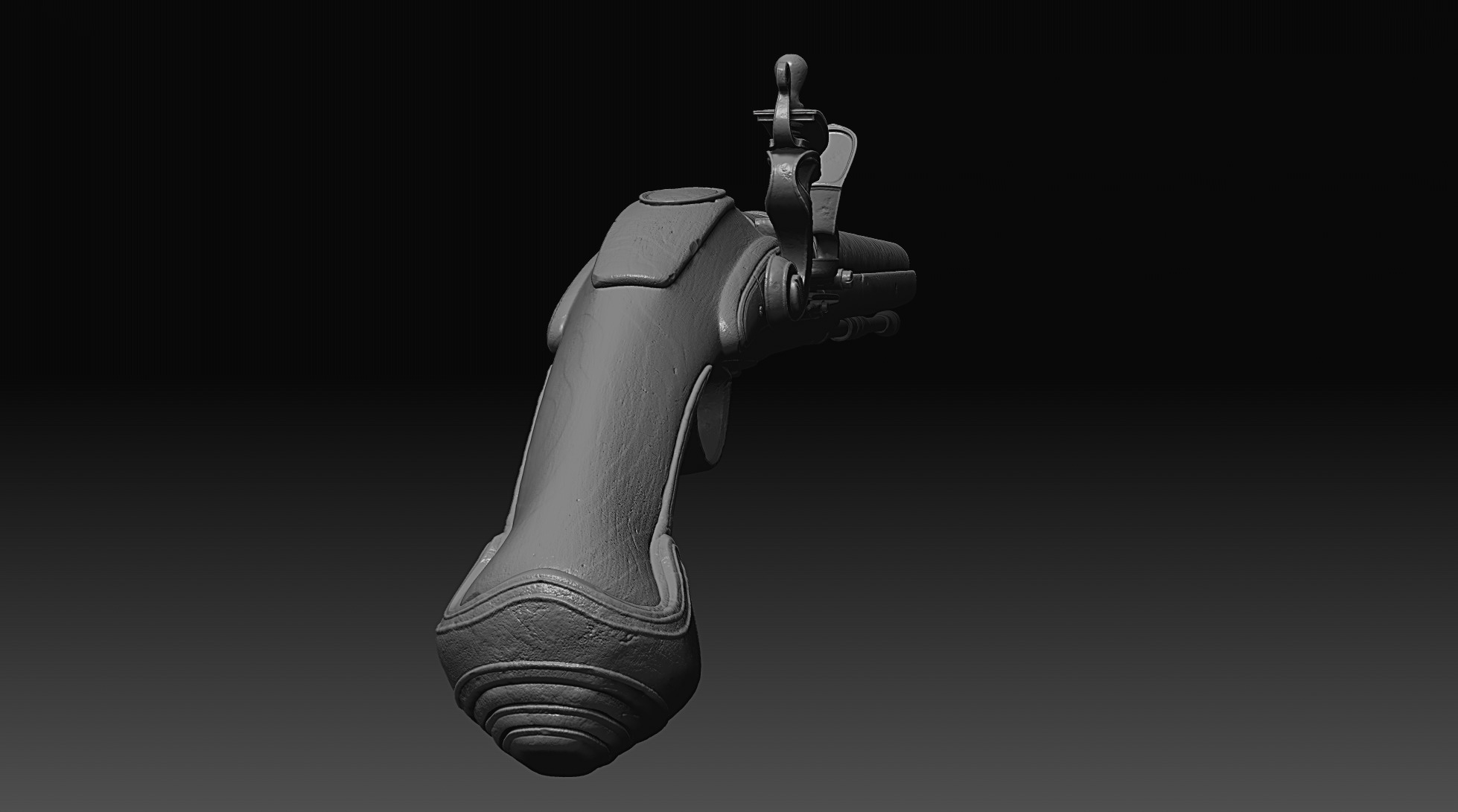 Flintlock Pistol Low-poly 3D model_13