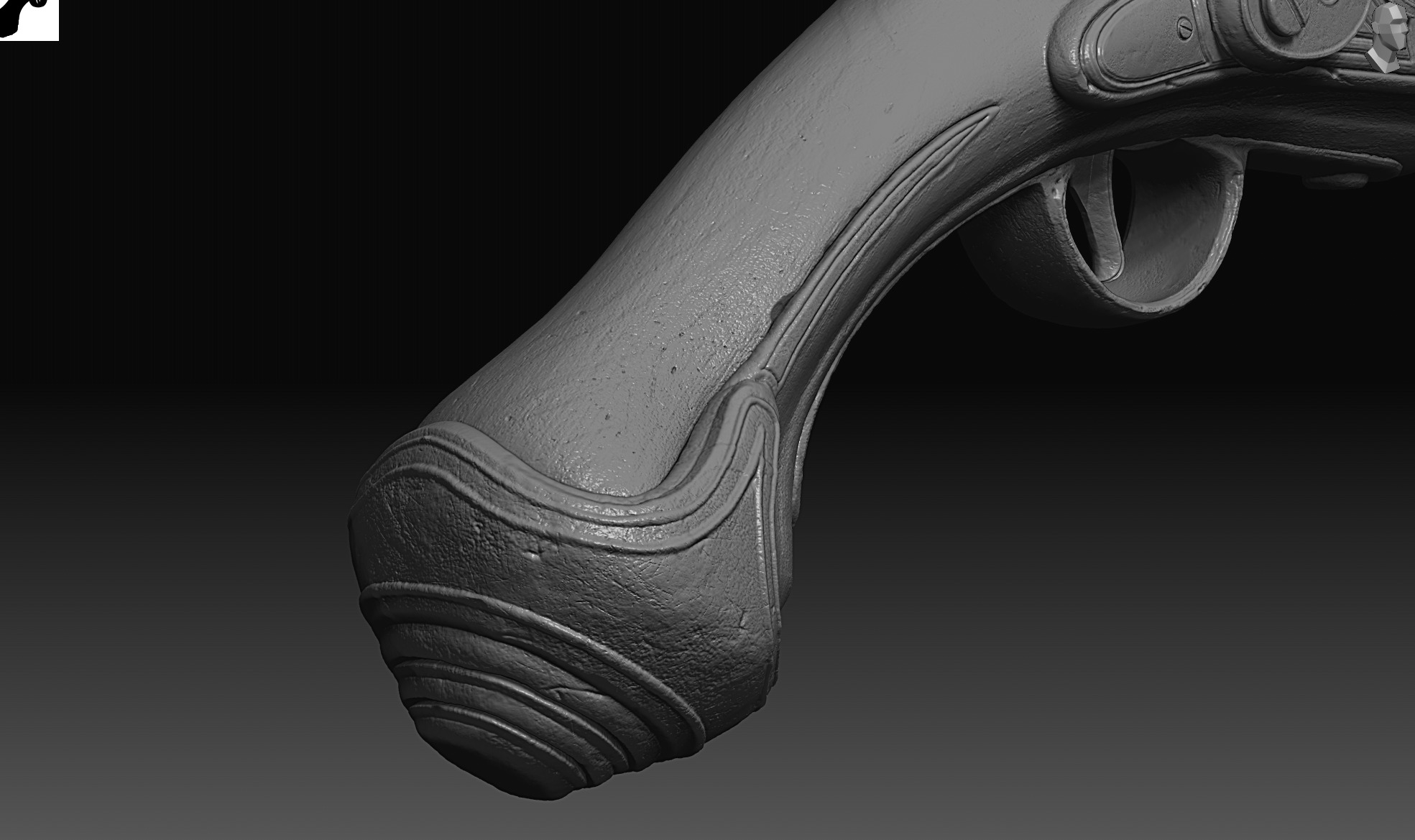 Flintlock Pistol Low-poly 3D model_18