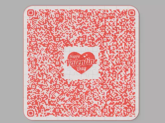 QR Love Puzzle 3D print model