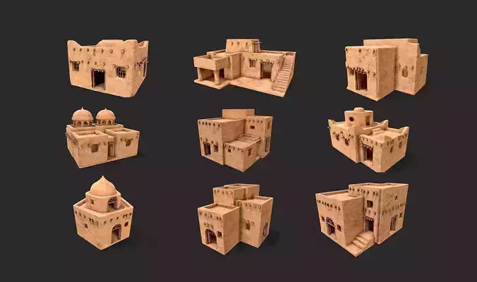 Clay Desert Egypt Village House Collection