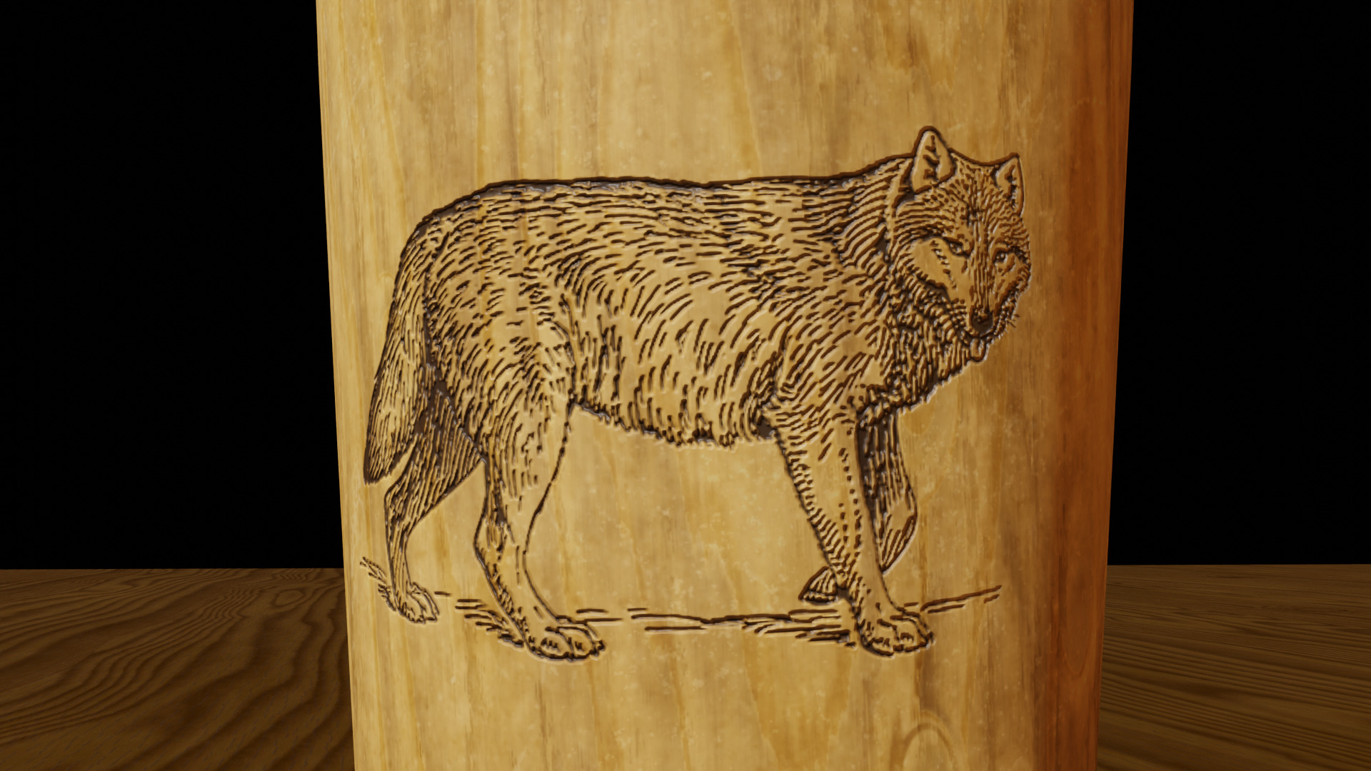 Wooden Cups for Animals Low-poly 3D model_6