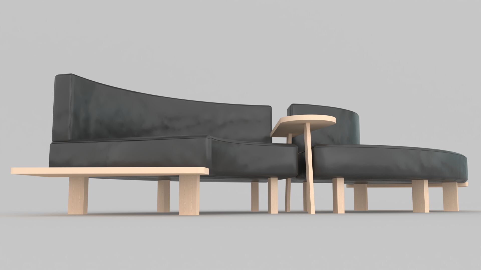 waiting couch 3D model_4