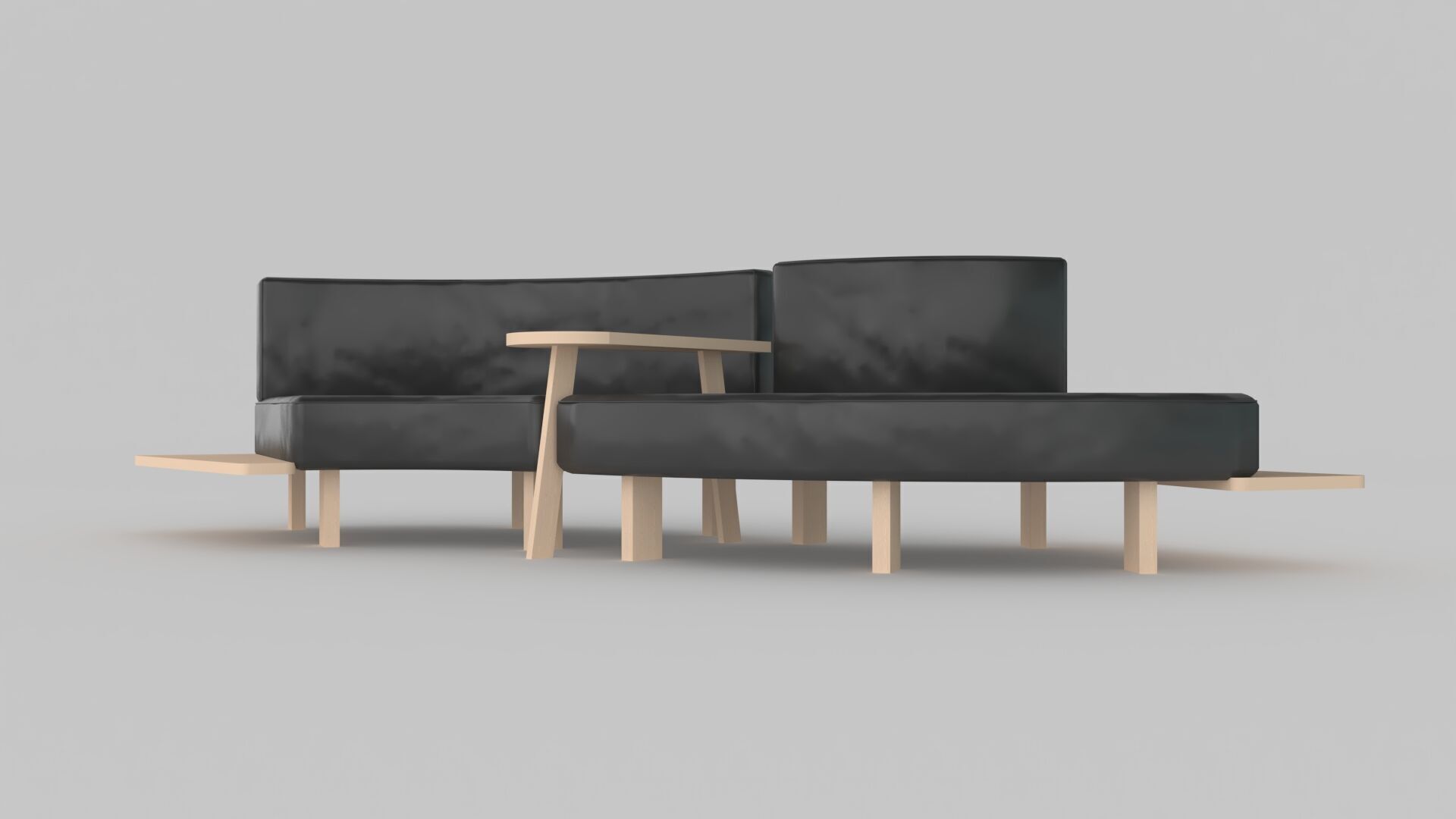 waiting couch 3D model_1