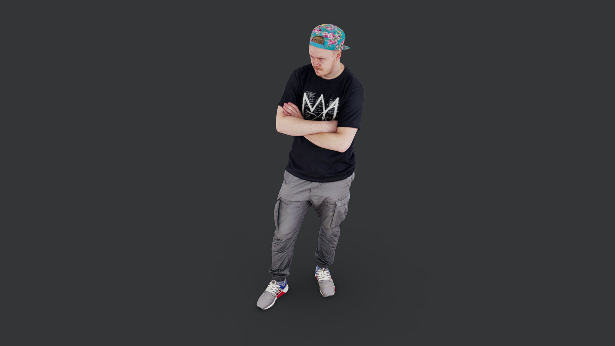 Casual Guy in a Colorful Cap 3D model_3