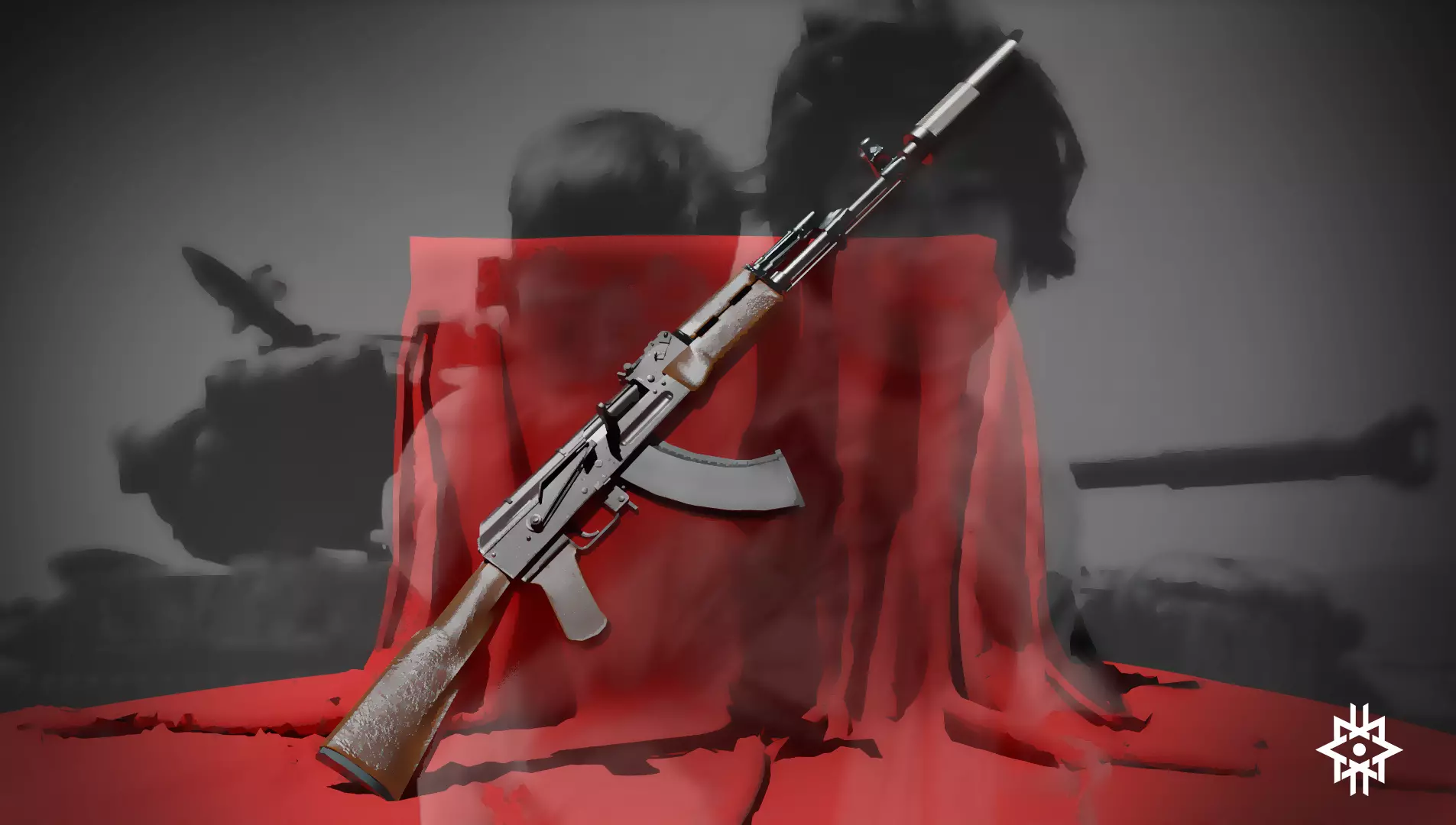 AKM - assault rifle Low-poly 3D model_0