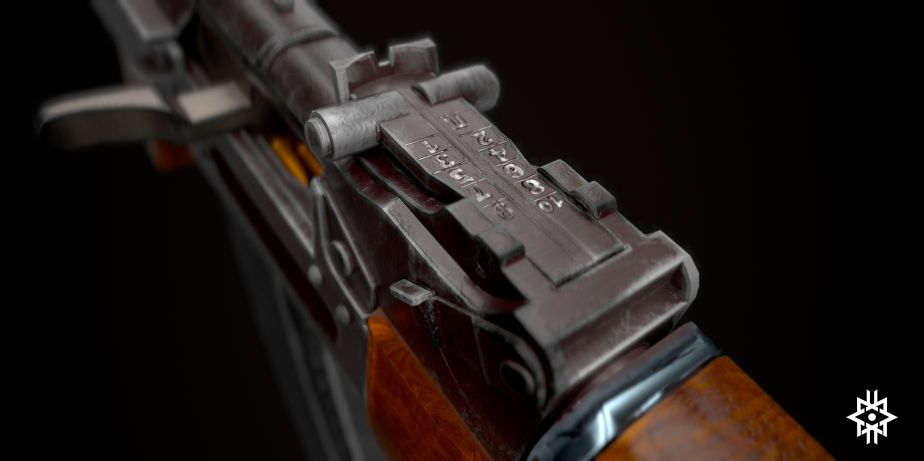 AKM - assault rifle Low-poly 3D model_3