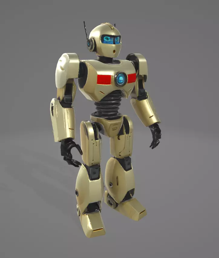 Decorative Futuristic Robot - High-Quality for Renders Low-poly 3D model_0