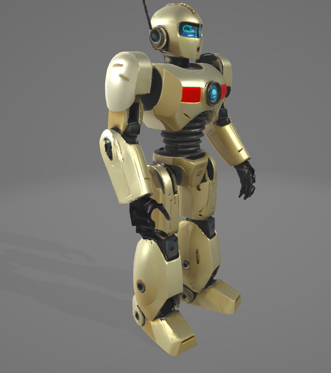 Decorative Futuristic Robot - High-Quality for Renders Low-poly 3D model_8