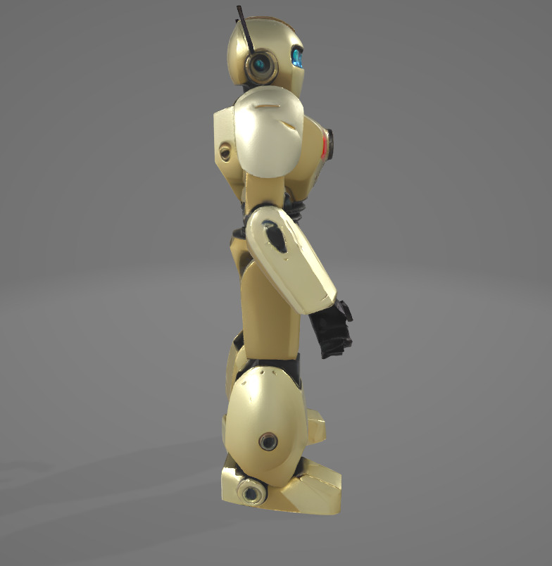 Decorative Futuristic Robot - High-Quality for Renders Low-poly 3D model_7