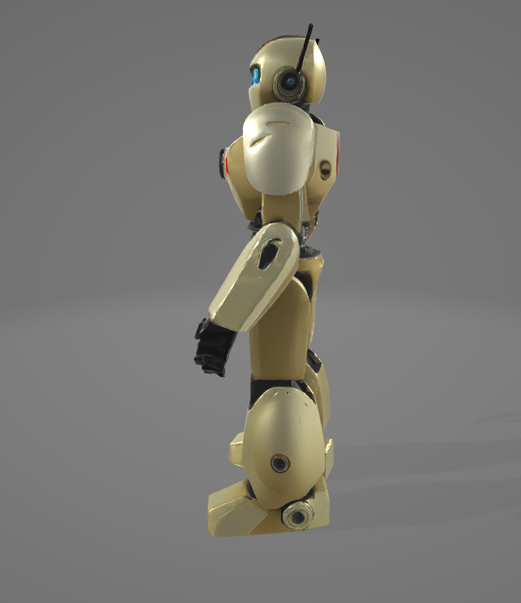 Decorative Futuristic Robot - High-Quality for Renders Low-poly 3D model_3