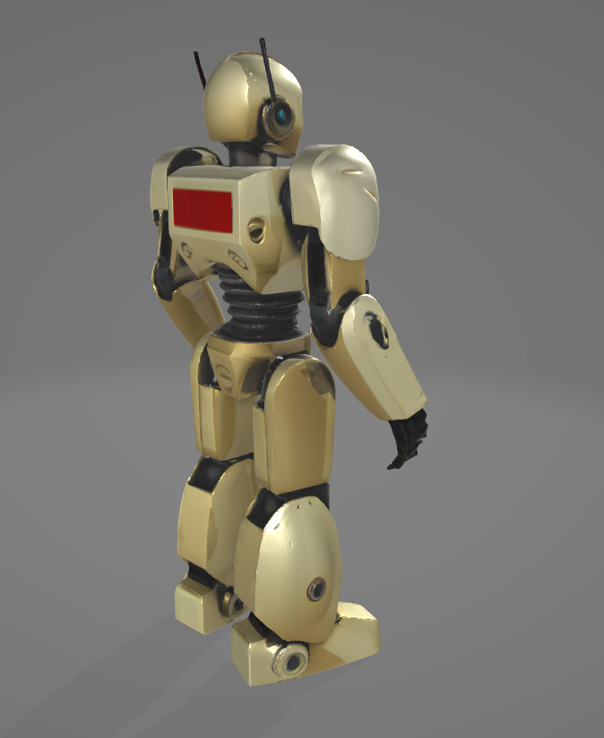 Decorative Futuristic Robot - High-Quality for Renders Low-poly 3D model_6