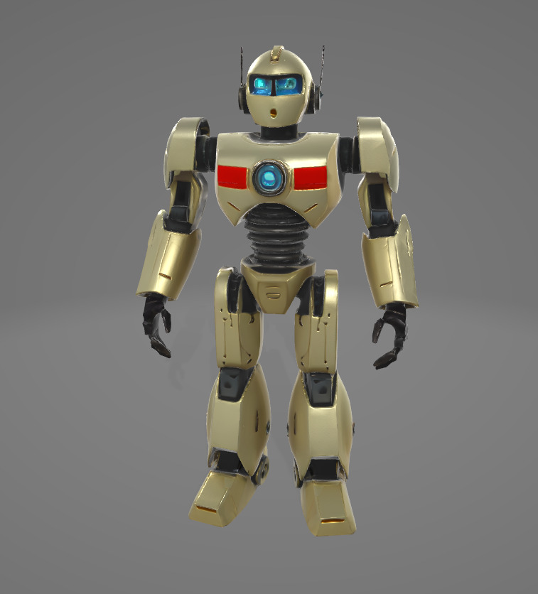 Decorative Futuristic Robot - High-Quality for Renders Low-poly 3D model_1