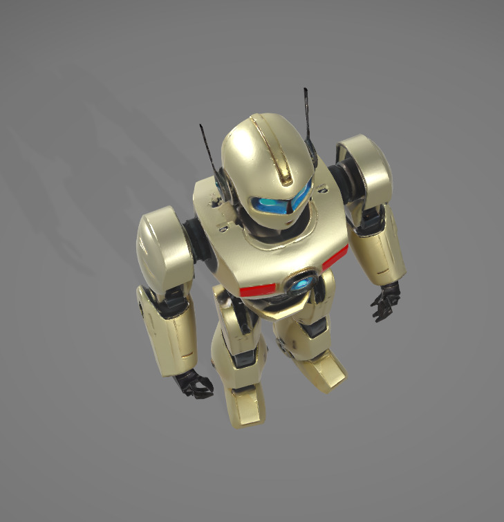 Decorative Futuristic Robot - High-Quality for Renders Low-poly 3D model_9