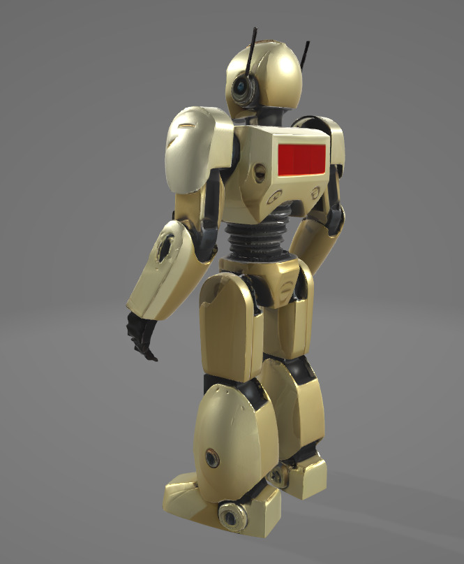 Decorative Futuristic Robot - High-Quality for Renders Low-poly 3D model_4