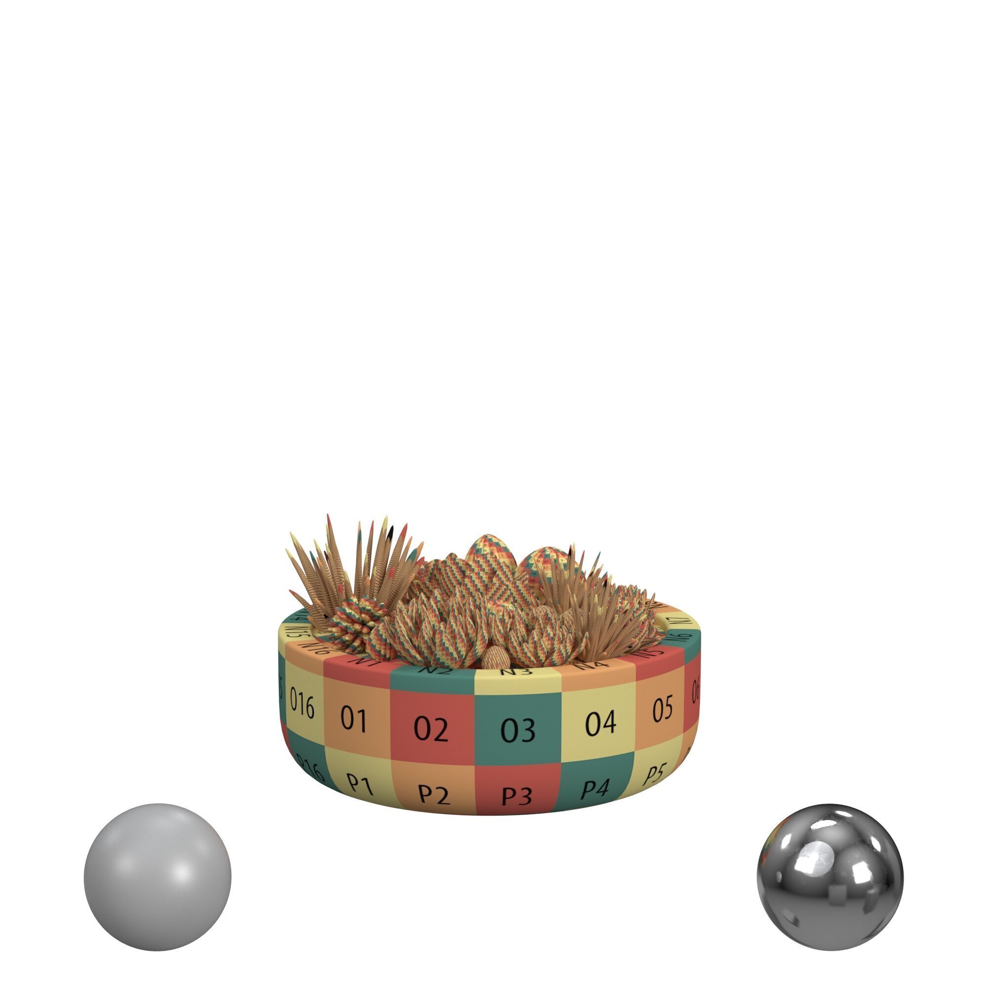 Succulent in Radius Planter Low-poly 3D model_2