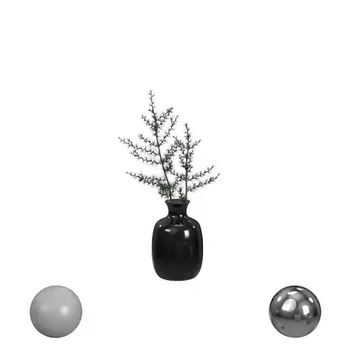 A set of branches in vases