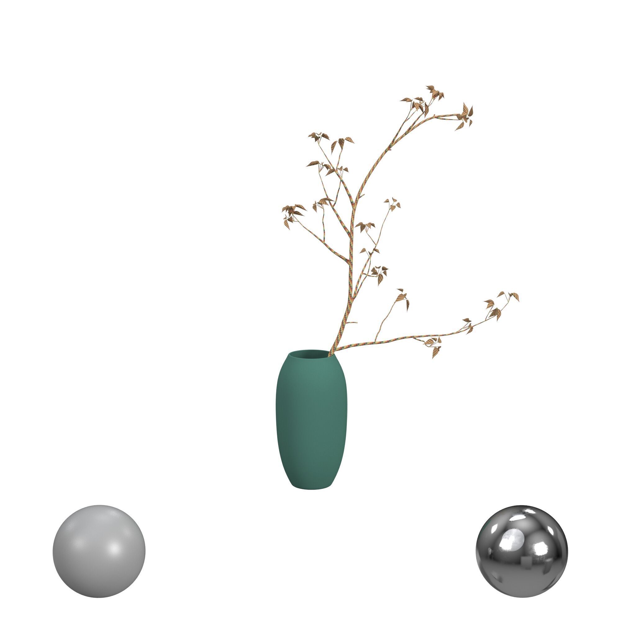 A set of branches in vases 3D model_2