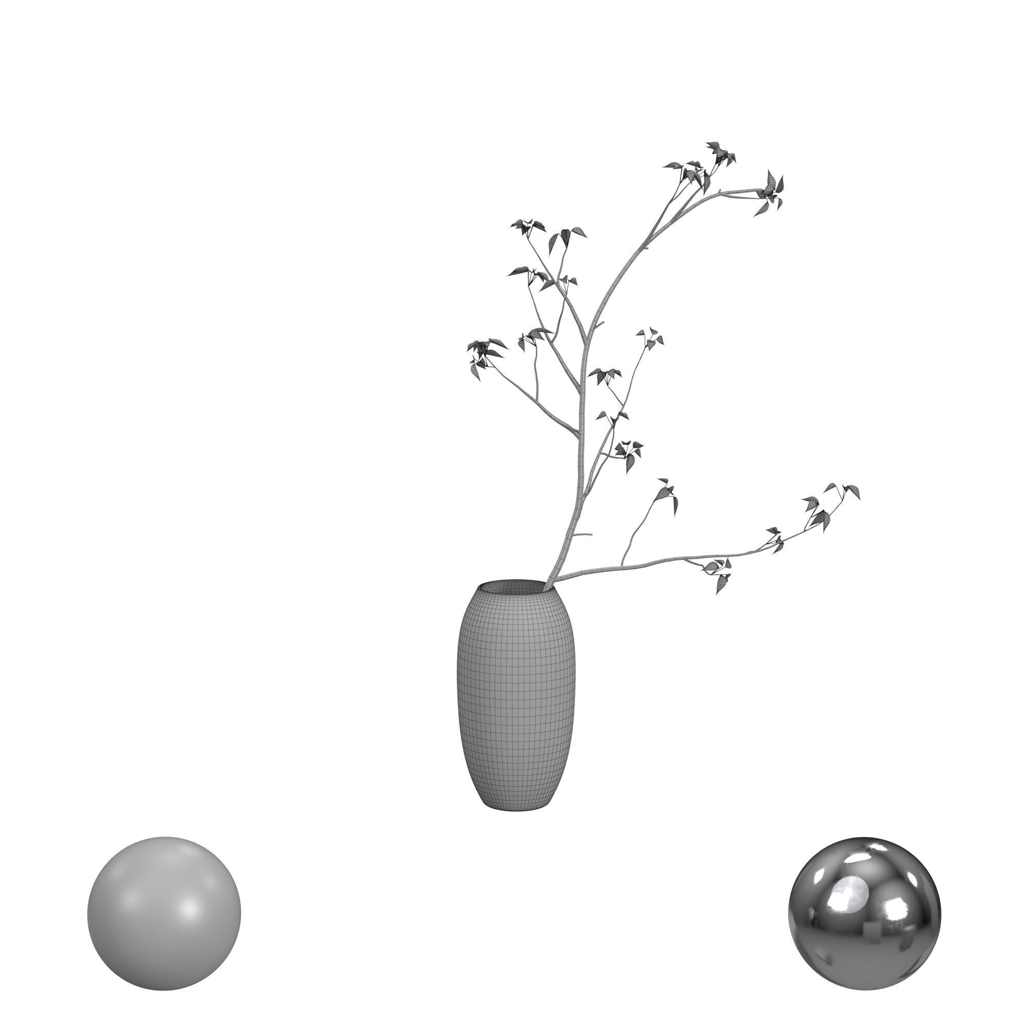 A set of branches in vases 3D model_3