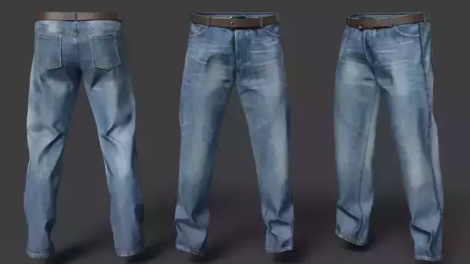 Realistic 3D Jeans Model  High-Quality Textured Asset Low-poly 3D model
