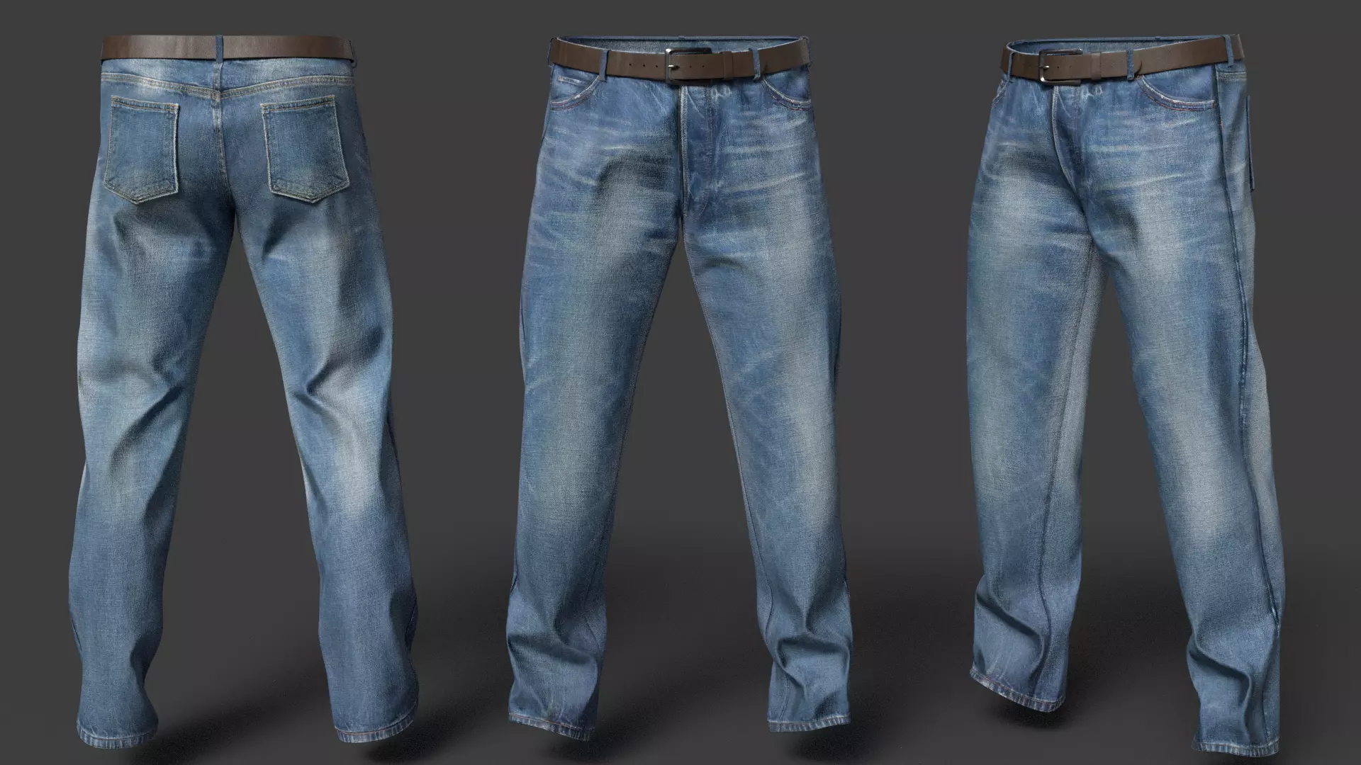 Realistic 3D Jeans Model  High-Quality Textured Asset Low-poly 3D model_0