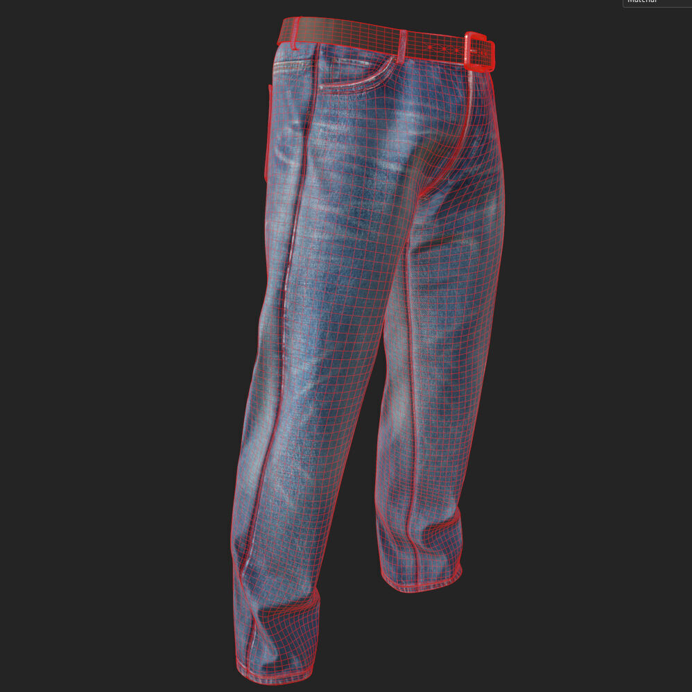 Realistic 3D Jeans Model  High-Quality Textured Asset Low-poly 3D model_11