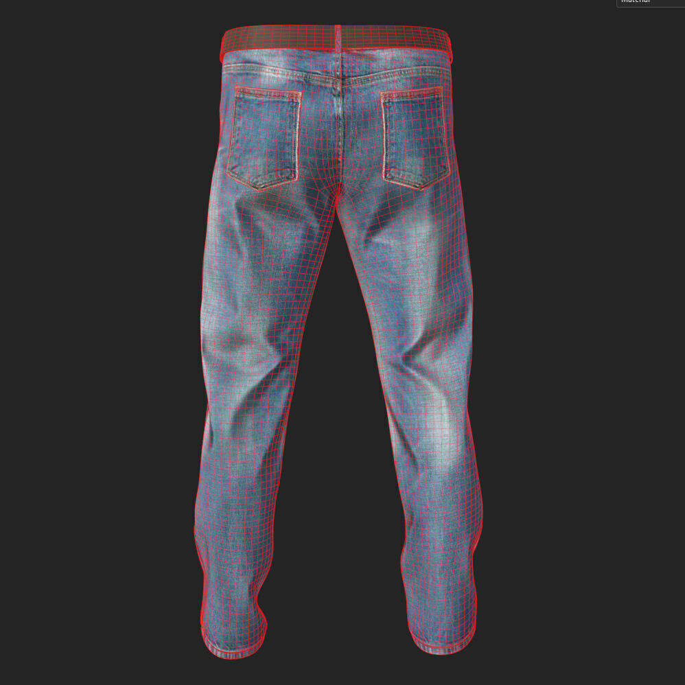 Realistic 3D Jeans Model  High-Quality Textured Asset Low-poly 3D model_10