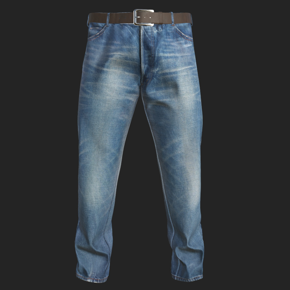Realistic 3D Jeans Model  High-Quality Textured Asset Low-poly 3D model_2