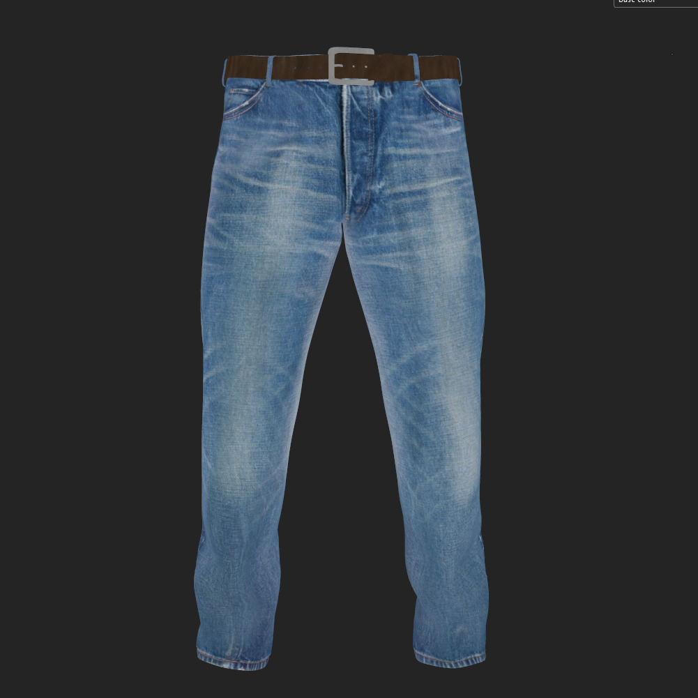 Realistic 3D Jeans Model  High-Quality Textured Asset Low-poly 3D model_12