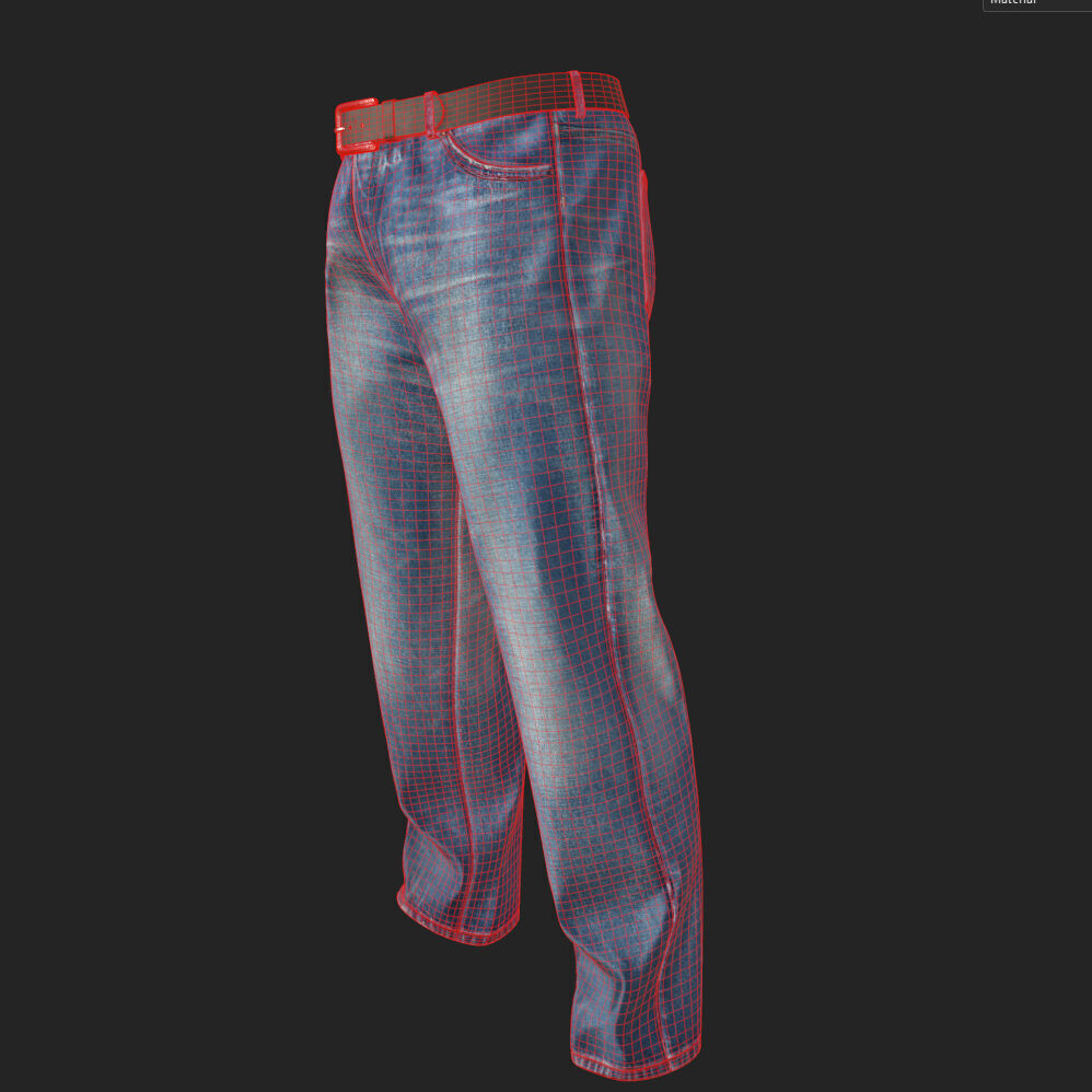 Realistic 3D Jeans Model  High-Quality Textured Asset Low-poly 3D model_9