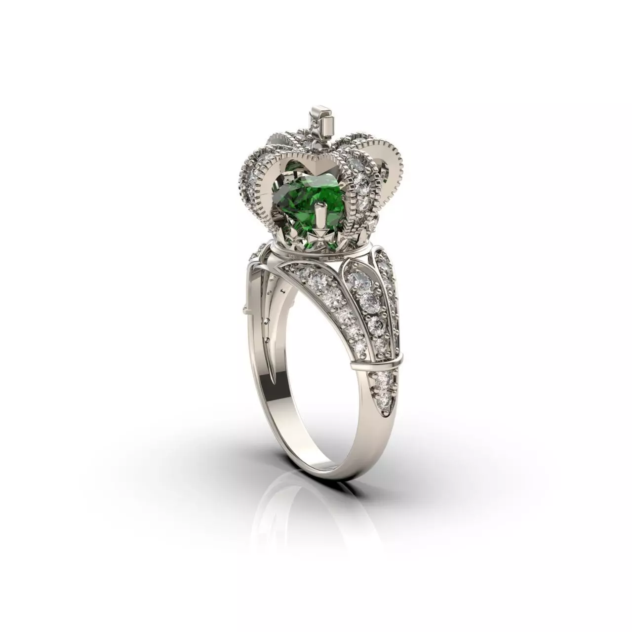 Crown ring 3D print model_0