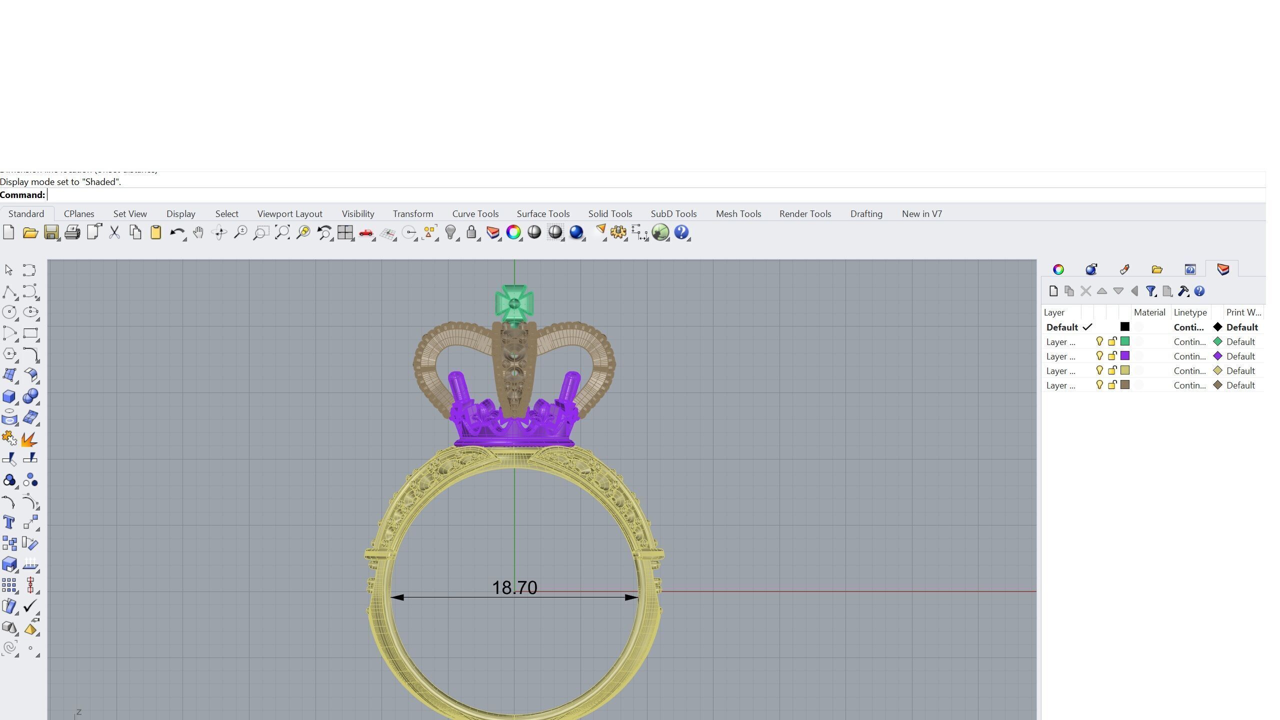 Crown ring 3D print model_11