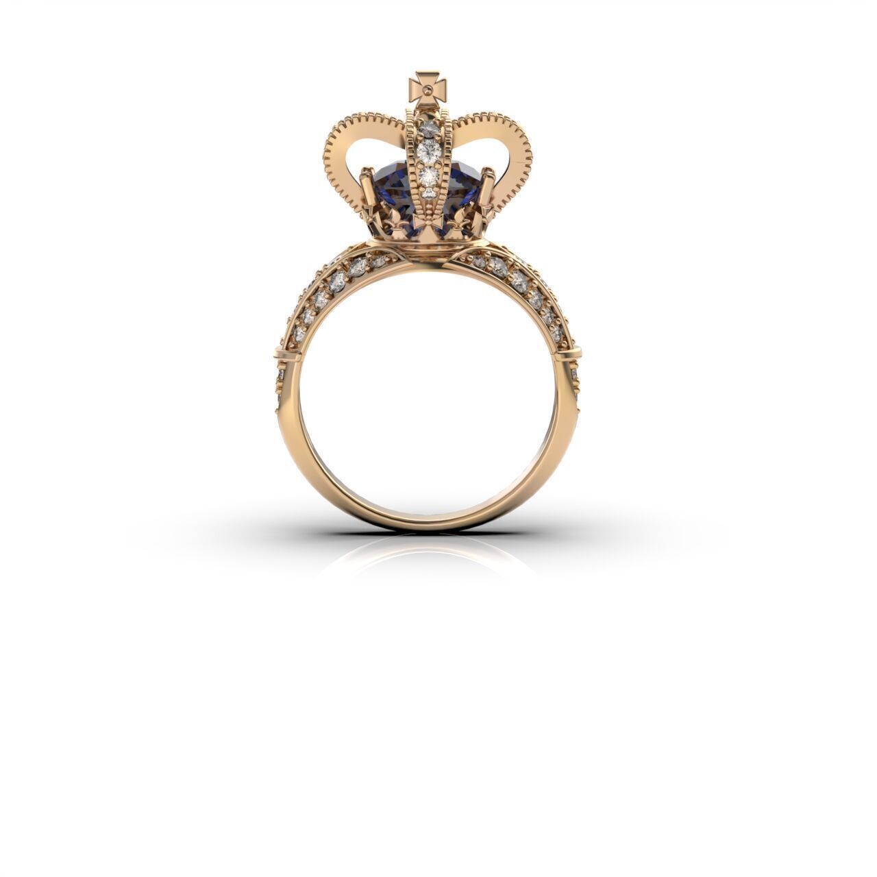Crown ring 3D print model_6