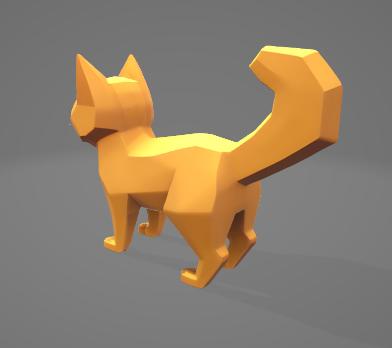 Low Poly Stylized Cat 3D Model - Exaggerated Features Low-poly 3D model_4