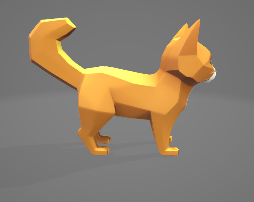 Low Poly Stylized Cat 3D Model - Exaggerated Features Low-poly 3D model_6
