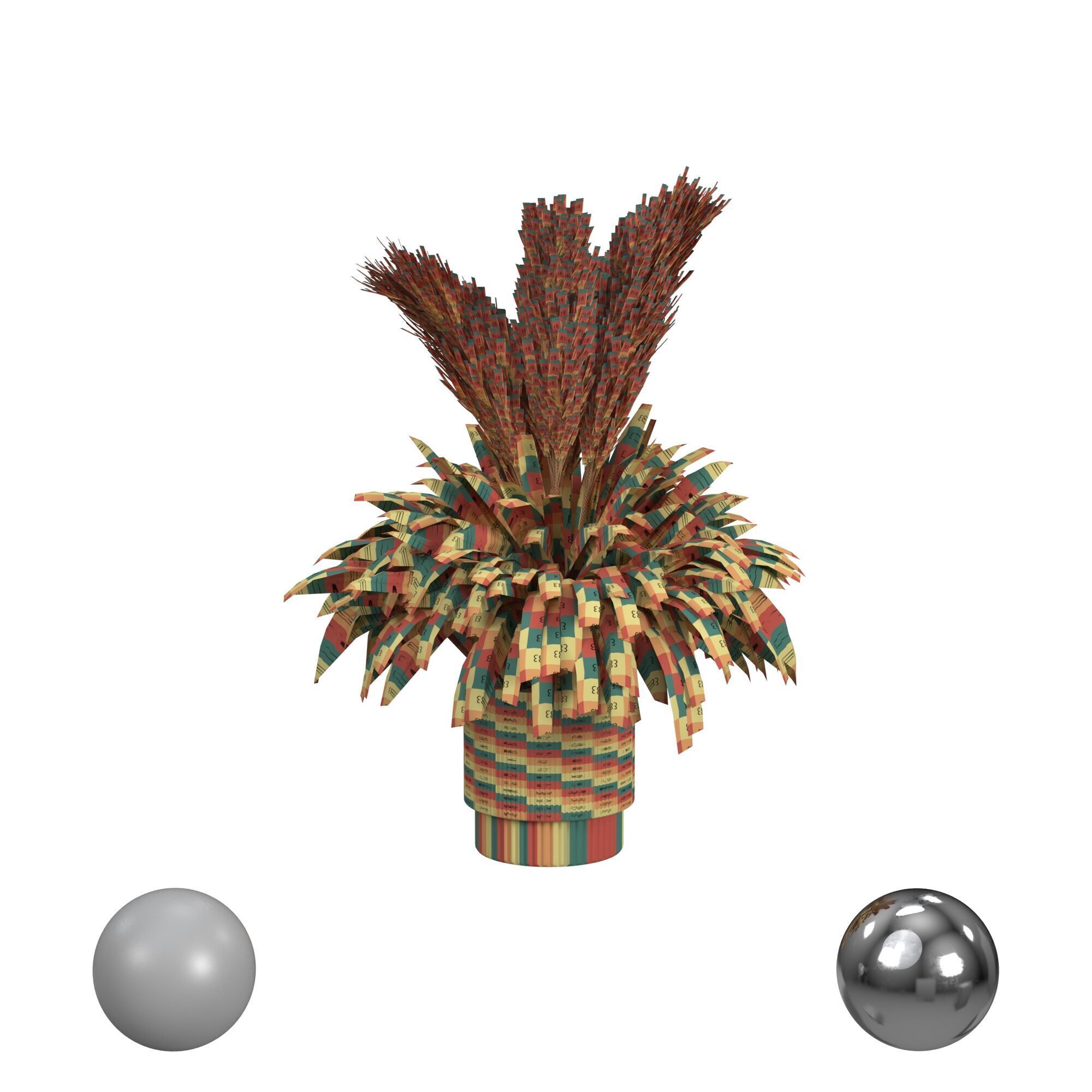 Plant in Black Pot 3D model_2