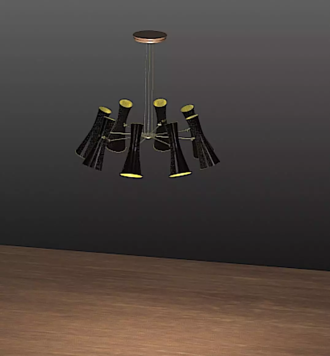 Cairo Mid-Century Chandelier - Eight-Arm - High Poly 3D model