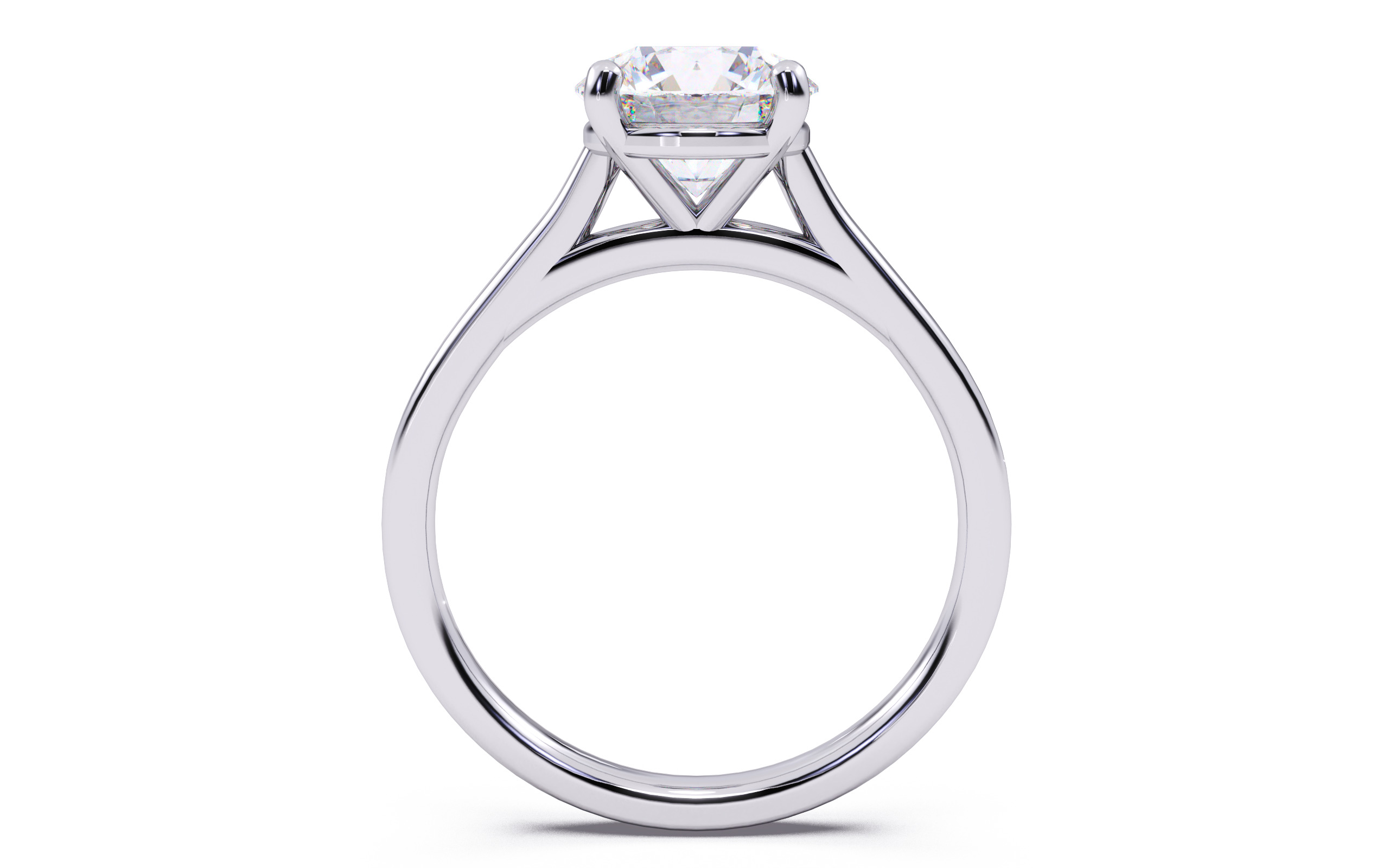 Round Diamond Cathedral Setting Solitaire Diamond Ring 3D print model_23