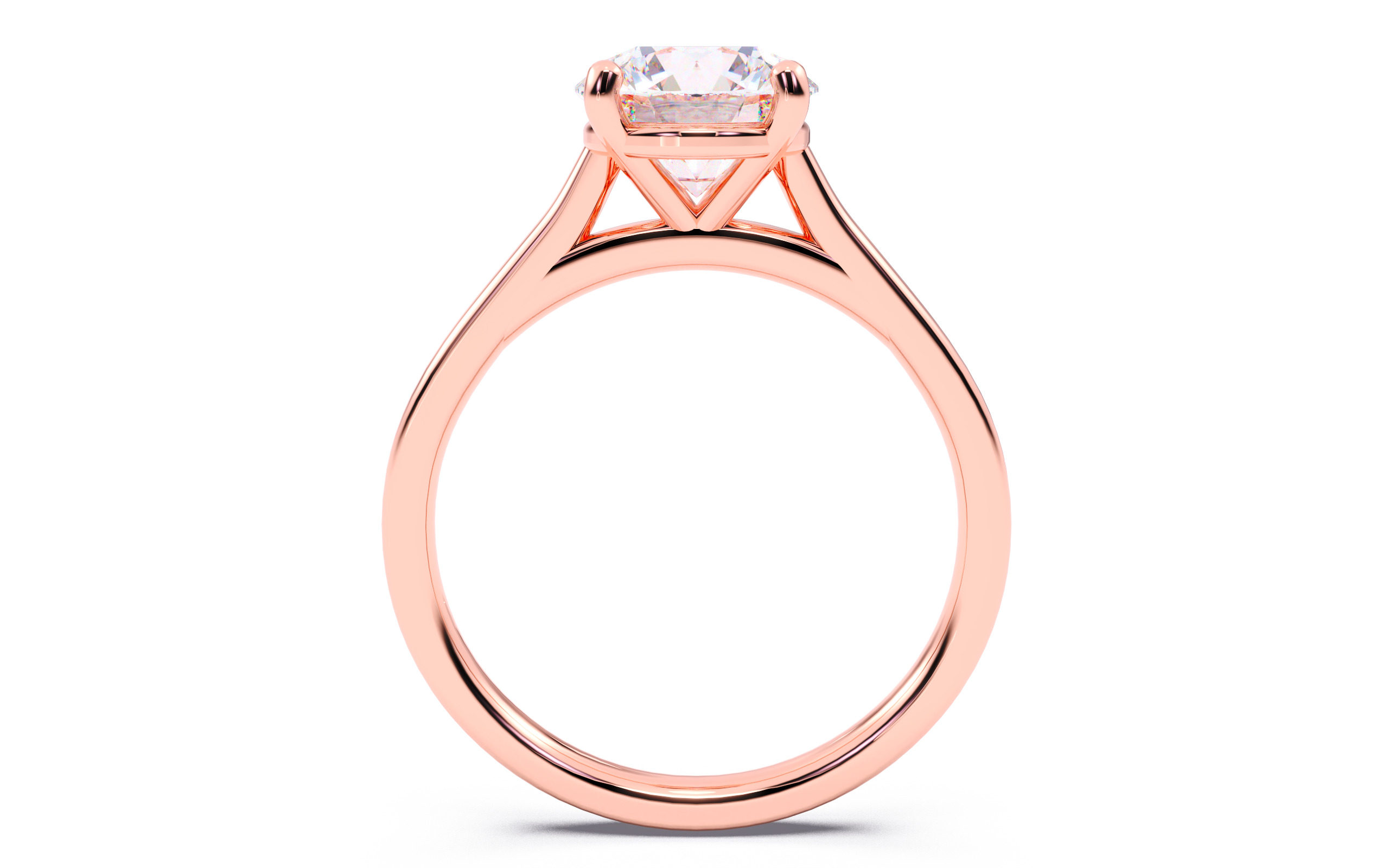 Round Diamond Cathedral Setting Solitaire Diamond Ring 3D print model_6