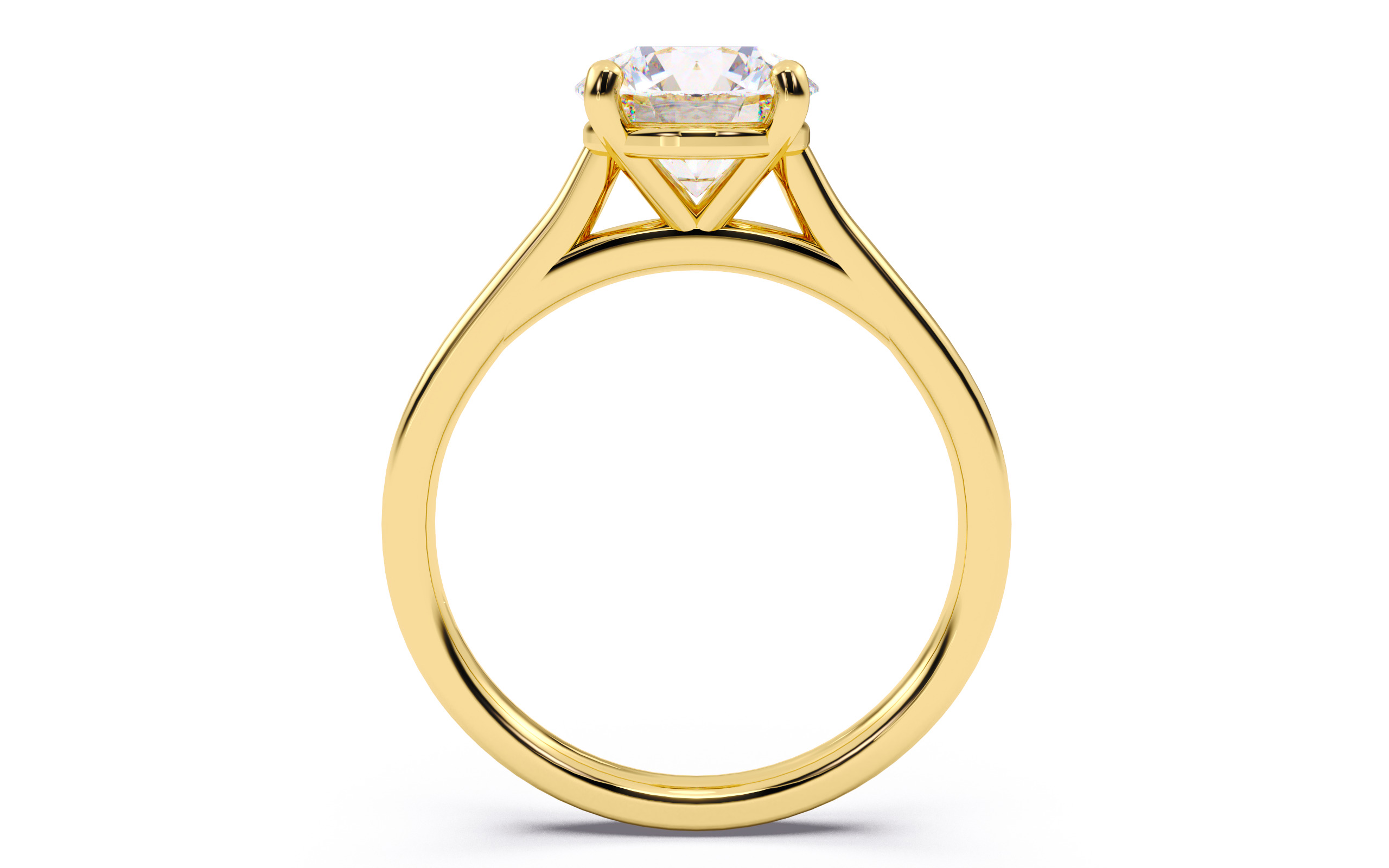 Round Diamond Cathedral Setting Solitaire Diamond Ring 3D print model_24