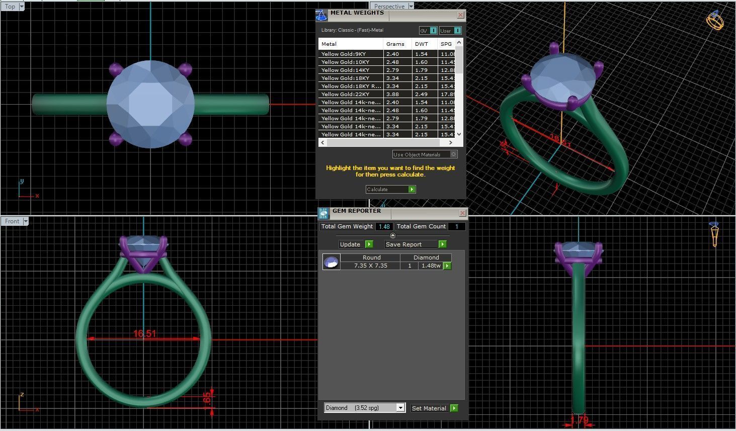 Round Diamond Cathedral Setting Solitaire Diamond Ring 3D print model_3