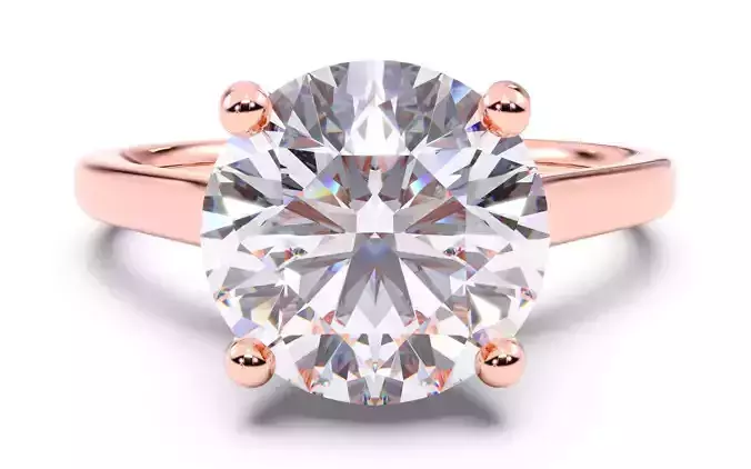 Round Diamond Cathedral Setting Solitaire Diamond Ring 3D print model
